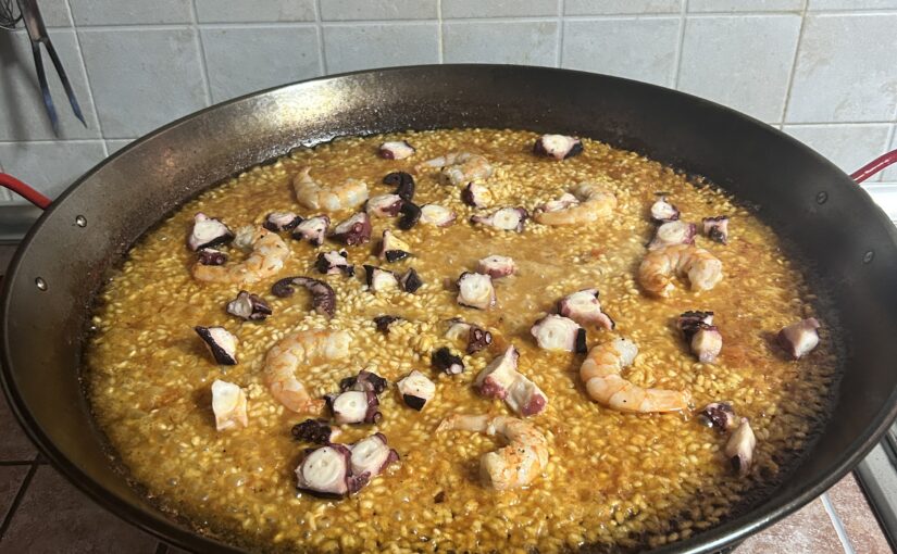 Arroz con Pulpo y Langostinos